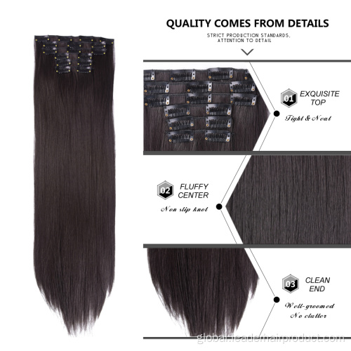 Clip In Hair Extensions 16colors 16 clips Long Straight Synthetic Hair Extensions Supplier